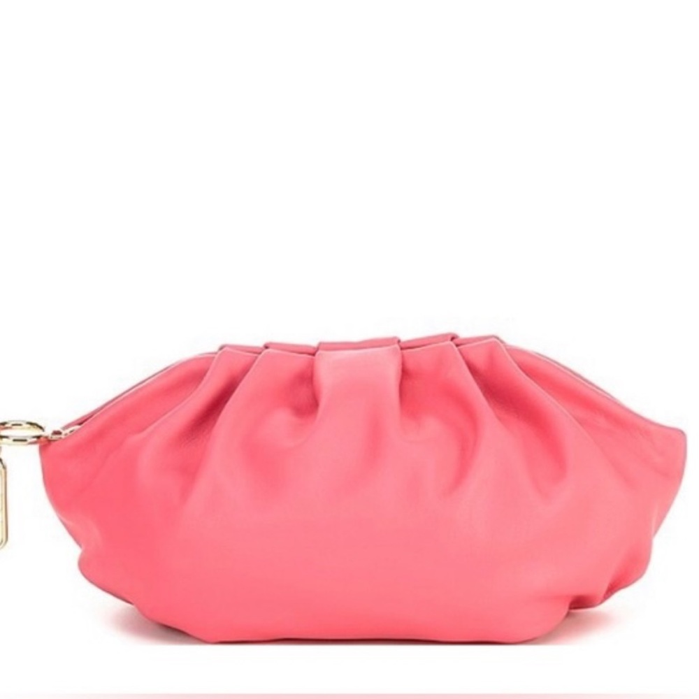NWT LDT lily Clutch handbag in hot pink 100% leather